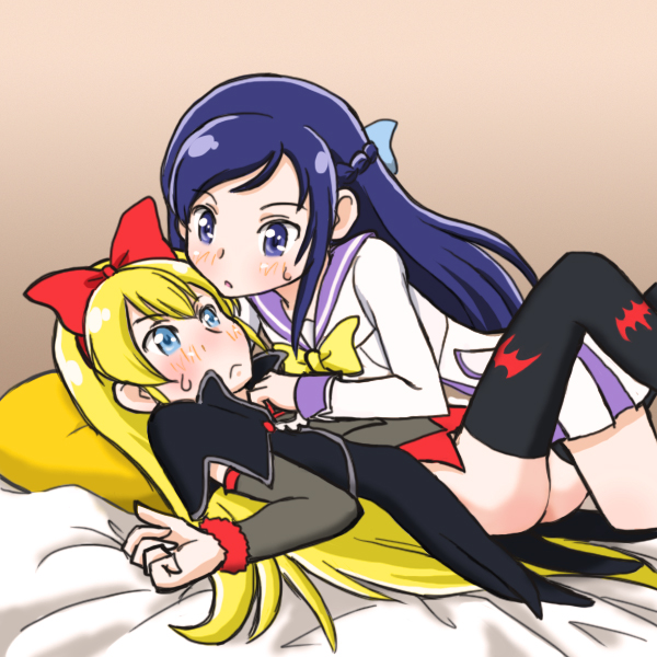 hishikawa rikka and regina (precure and 1 more) drawn by yoshino_(yoshizuya)