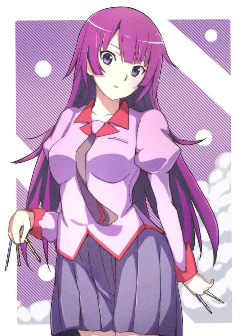 senjougahara hitagi (monogatari and 1 more) drawn by notus_23
