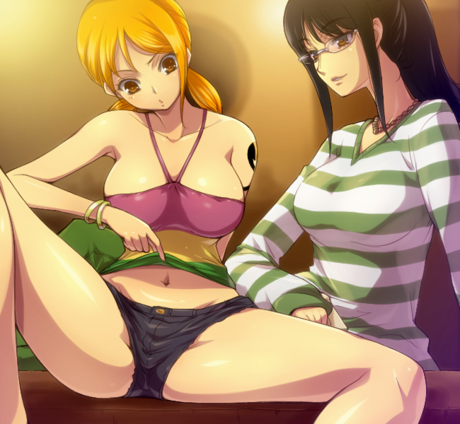 nami and nico robin (one piece and 1 more) drawn by hairu