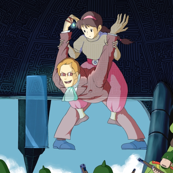 sheeta and muska (studio ghibli and 1 more) drawn by hontesa