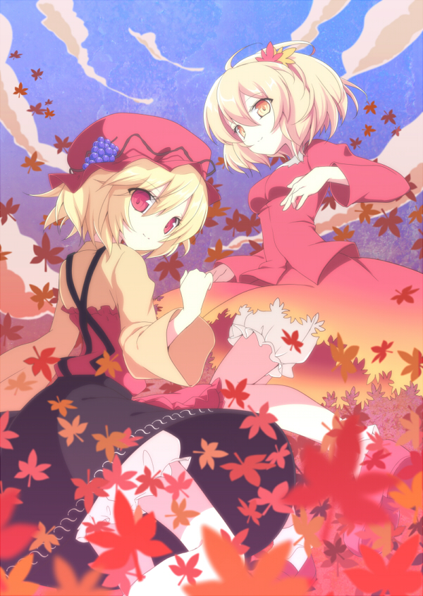 aki minoriko and aki shizuha (touhou) drawn by koikawa_minoru
