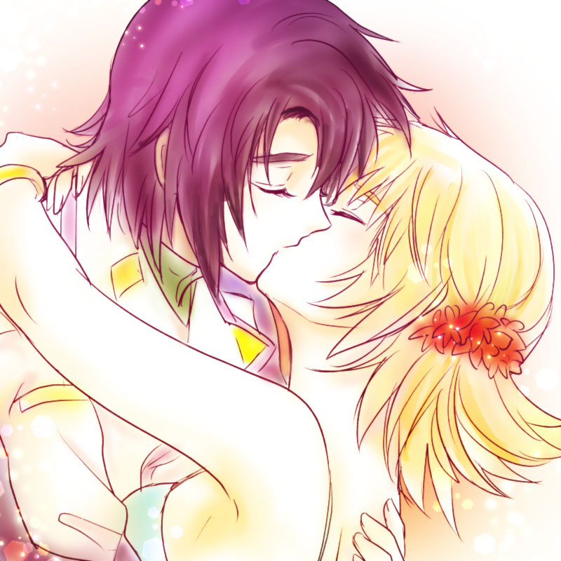 cagalli yula athha and athrun zala (gundam and 2 more) drawn by parubinko