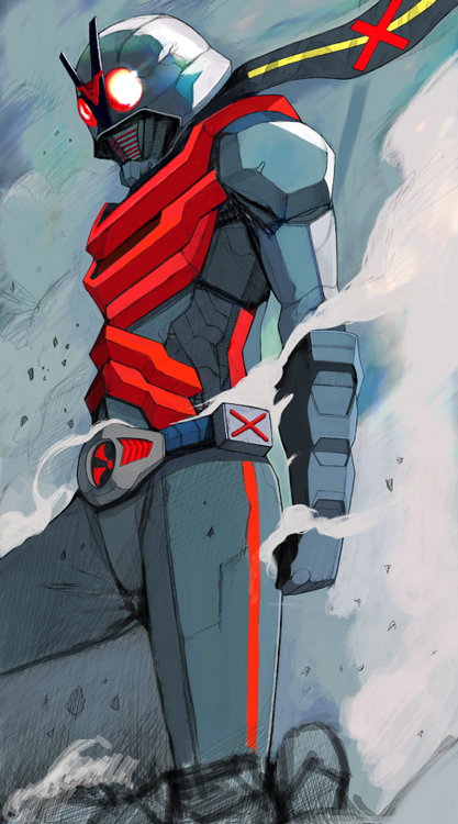 kamen rider x (kamen rider and 1 more) drawn by dainana_fuhyoushidan