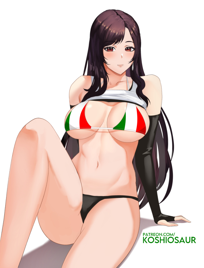 tifa lockhart (final fantasy and 1 more) drawn by koshio