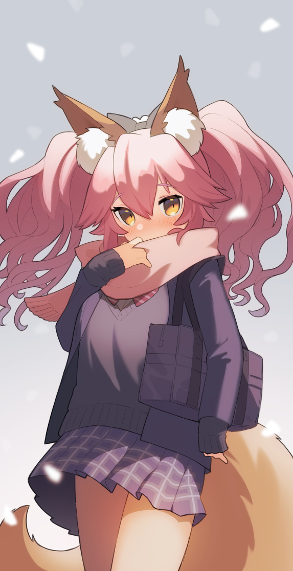tamamo and tamamo jk (fate and 2 more) drawn by tsukimi_okayu