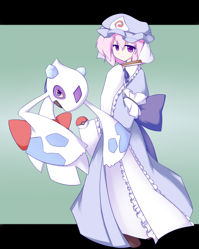 saigyouji yuyuko and froslass (touhou and 1 more) drawn by miyo_(miyomiyo01)