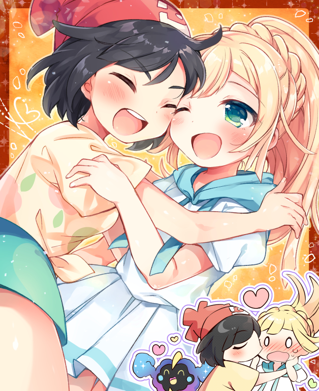 lillie, selene, and cosmog (pokemon and 1 more) drawn by hoshihuri