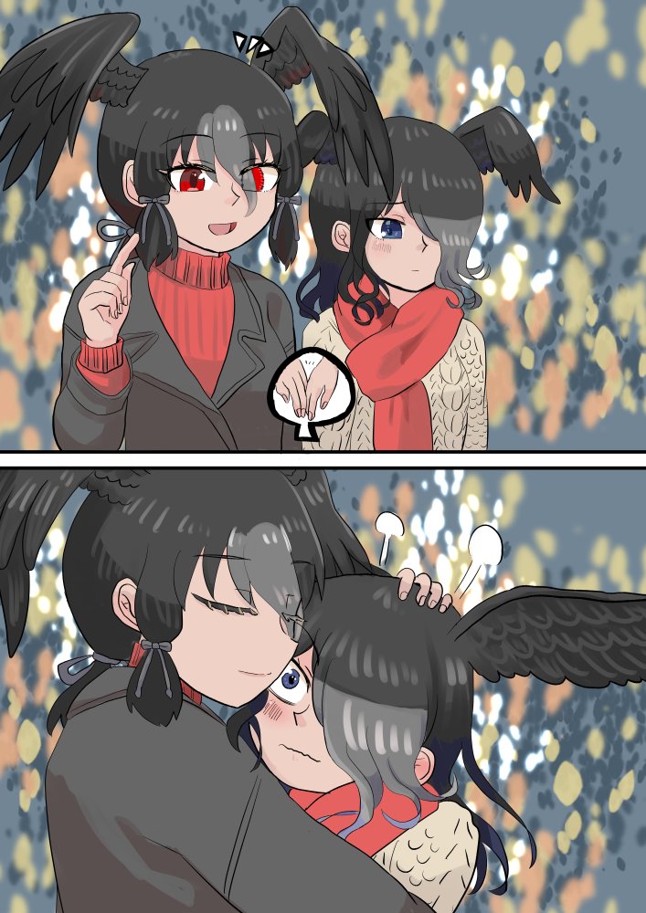 jungle crow and yatagarasu (kemono friends) drawn by ma2uastro