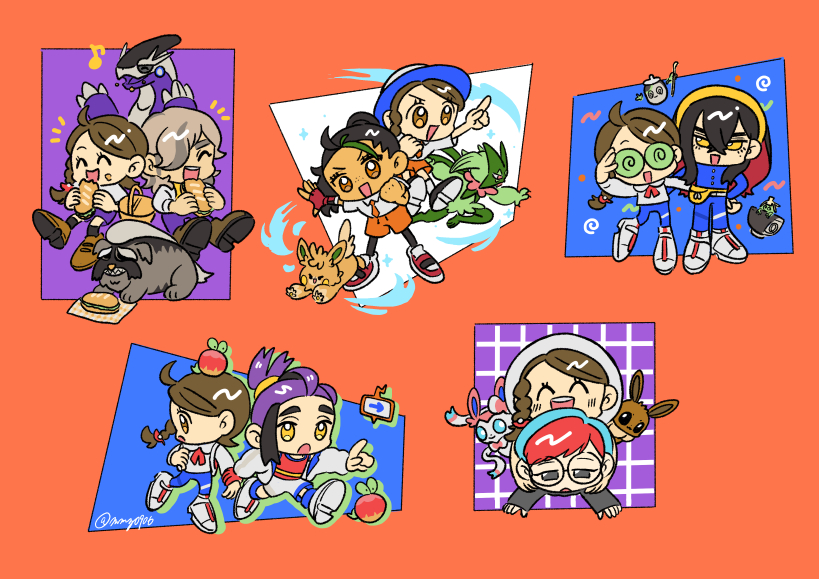 eevee, kieran, rotom, juliana, sylveon, and 12 more (pokemon and 1 more) drawn by sakuramochi0906