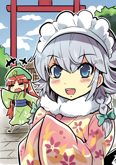 izayoi sakuya and hong meiling (touhou) drawn by colonel_aki