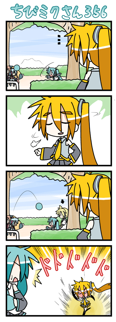 hatsune miku, kagamine len, kasane teto, akita neru, chibi miku, and 1 more (vocaloid and 1 more) drawn by minami_(colorful_palette)
