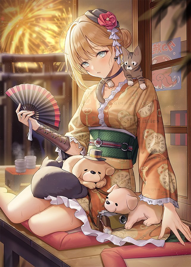 watson amelia and bubba (hololive and 1 more) drawn by tag_(tf18080512)