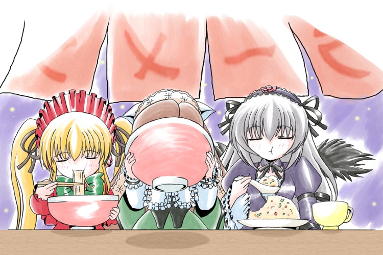 suigintou, shinku, and suiseiseki (rozen maiden) drawn by imai_kazunari