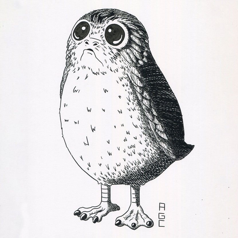 porg (star wars and 1 more) drawn by adriangcornejo