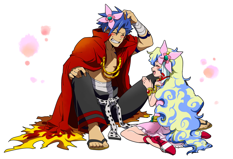 nia teppelin and kamina (tengen toppa gurren lagann) drawn by abitu