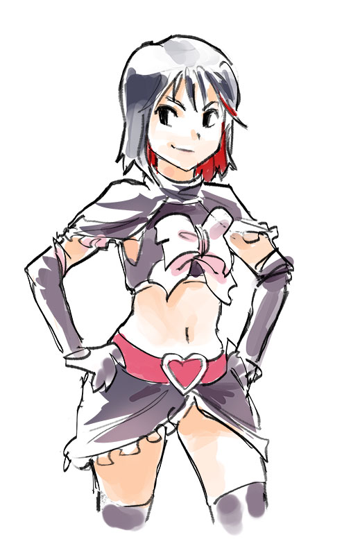 matoi ryuuko and cure black (precure and 2 more) drawn by drawfag