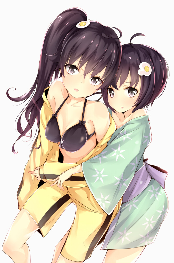 araragi karen and araragi tsukihi (monogatari and 2 more) drawn by kojiki-life