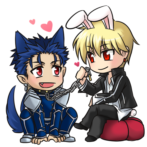gilgamesh and cu chulainn (fate and 1 more) drawn by chibiru