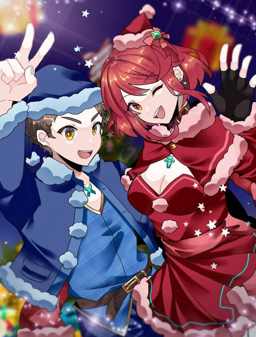 pyra and rex (xenoblade chronicles and 1 more) drawn by mugimugis