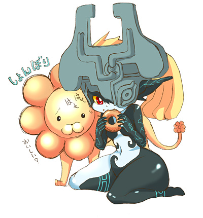 midna and pon de lion (the legend of zelda and 2 more) drawn by inumimi_moeta