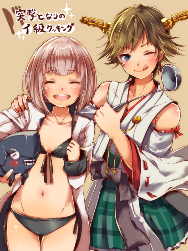 hiei, i-class destroyer, and narumi tsuyu (kantai collection) drawn by mataichi_mataro