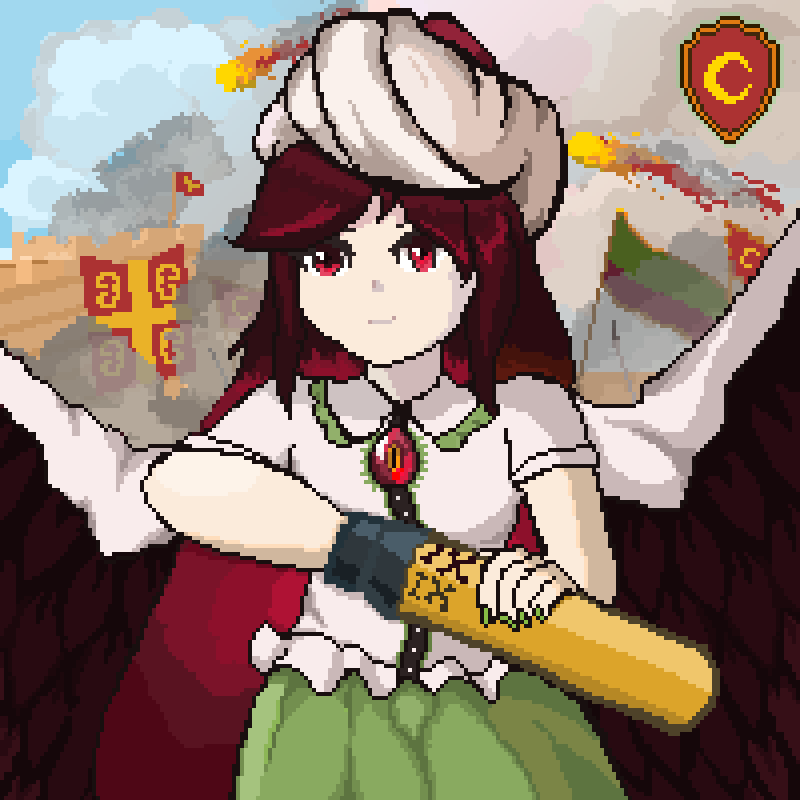 reiuji utsuho (touhou and 3 more) drawn by bayridge_hewan