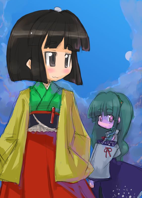 kochiya sanae and hieda no akyuu (touhou) drawn by tao_(kadoya)