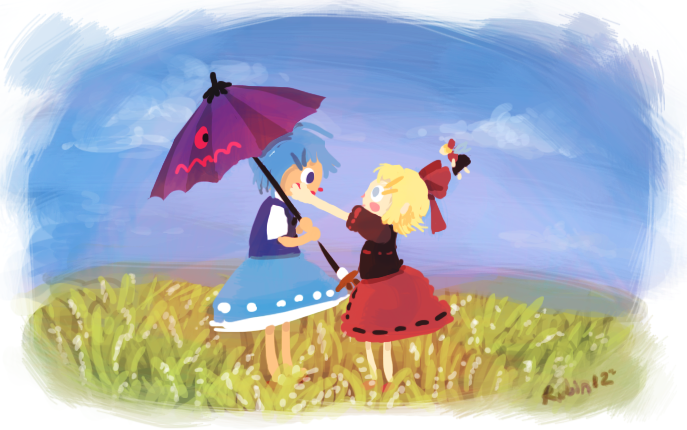 tatara kogasa, medicine melancholy, and su-san (touhou) drawn by rubin
