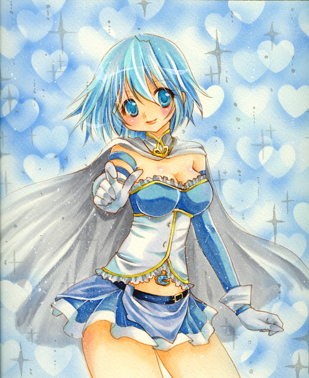 miki sayaka (mahou shoujo madoka magica) drawn by mitsuba_(threeleaf)