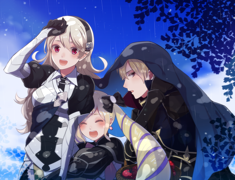 female corrin, elise, and leo (fire emblem and 1 more) drawn by umiusi