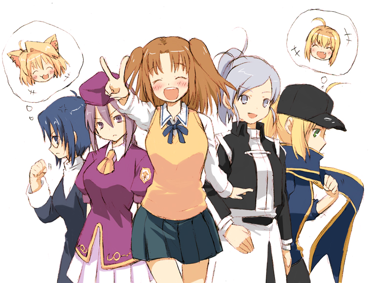 artoria pendragon, nero claudius, arcueid brunestud, ciel, sion eltnam, and 4 more (fate and 5 more) drawn by pikakoya