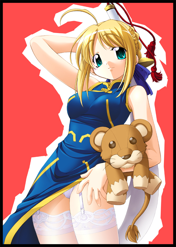 artoria pendragon and saber (fate and 1 more) drawn by r-gray