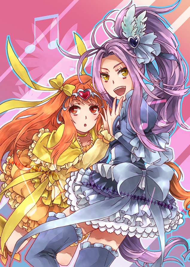 kurokawa eren, shirabe ako, seiren, cure muse, and cure beat (precure and 1 more) drawn by teasage