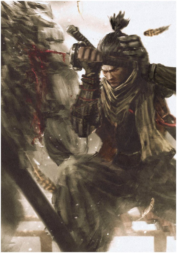 sekiro and great shinobi owl (sekiro: shadows die twice and 1 more) drawn by graffitigw