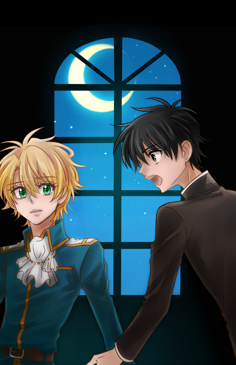 wolfram von bielefeld and shibuya yuuri (kyou kara maou!) drawn by kasasagi_(petarpan)