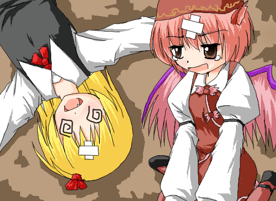 rumia and mystia lorelei (touhou) drawn by telya