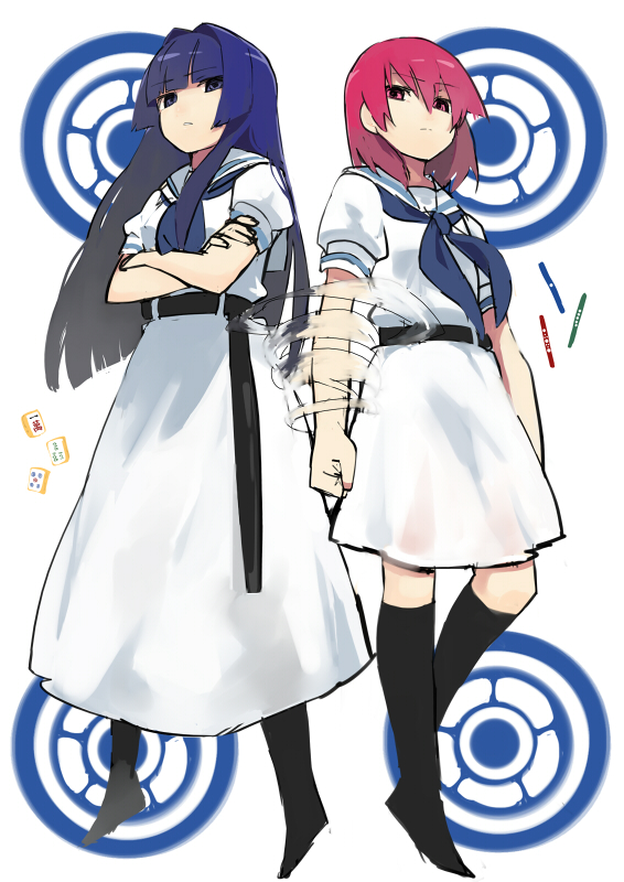 miyanaga teru and hirose sumire (saki and 1 more) drawn by yomosaka