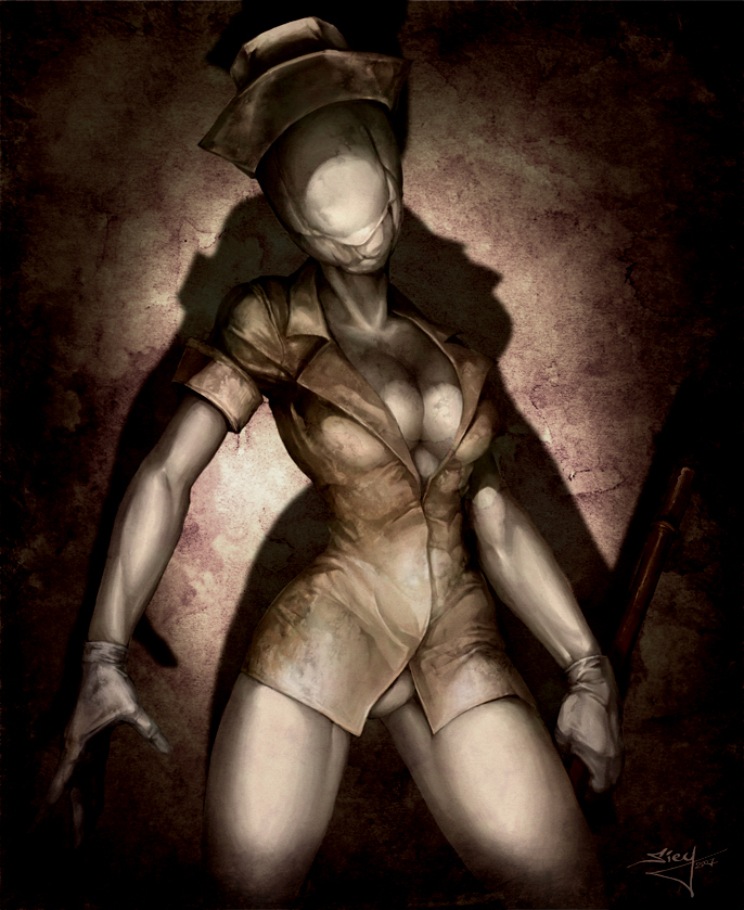 bubble head nurse (silent hill and 1 more) drawn by snugglestab