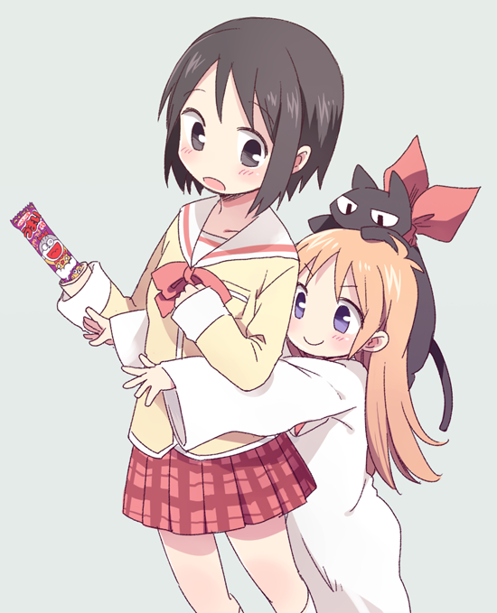 shinonome nano, professor shinonome, and sakamoto (nichijou) drawn by 50yen_(gojiue)