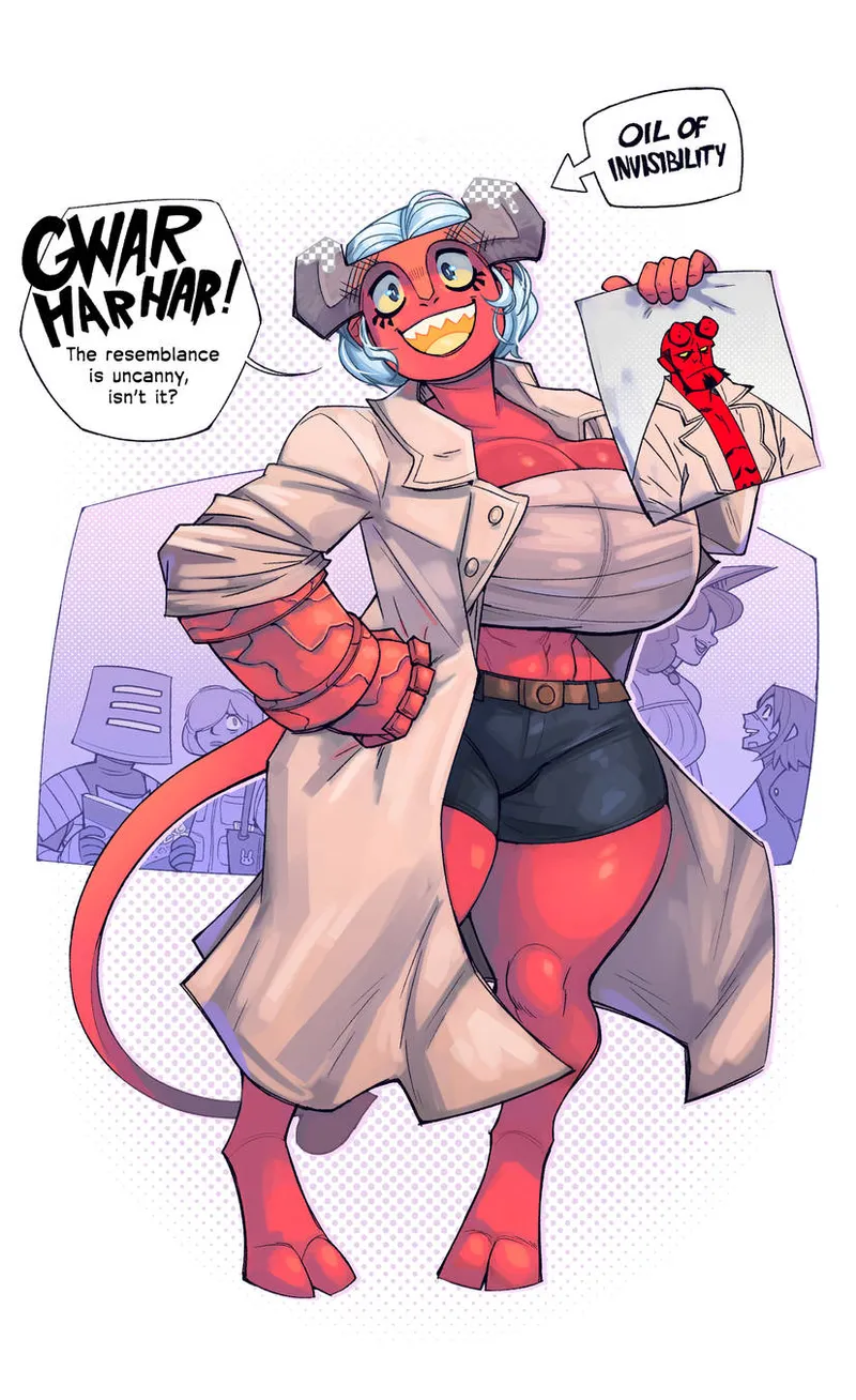 hellboy and dahlia scratch (original and 2 more) drawn by thedansome