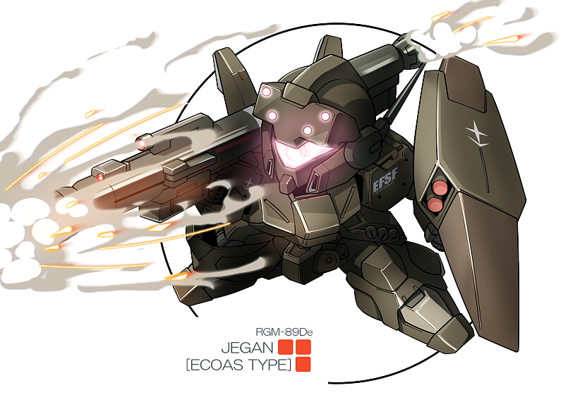 jegan and jegan ecoas type (gundam and 1 more) drawn by take_tonbo