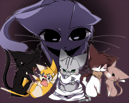 the oni, hiroshi, mika, takurou, takeshi, and 1 more (ao oni)