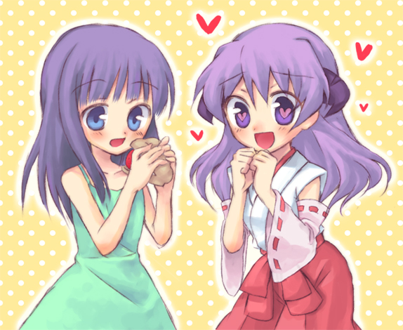 furude rika and hanyuu (higurashi no naku koro ni) drawn by kuguri_oimo