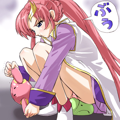 haro and lacus clyne (gundam and 1 more) drawn by haruyama_kazunori
