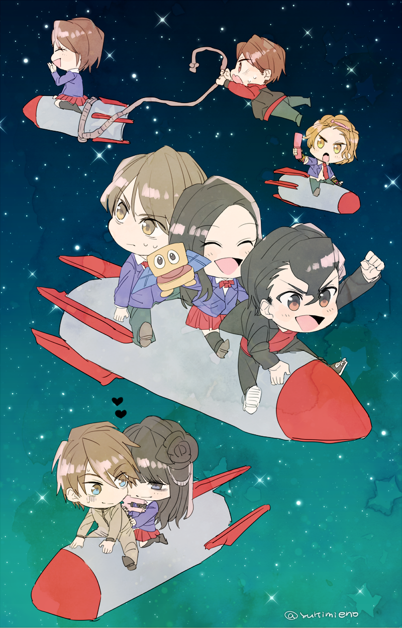 nozama tomoko, sakuta ryuusei, joujima yuuki, kisaragi gentarou, utahoshi kengo, and 3 more (kamen rider and 1 more) drawn by eno_yukimi