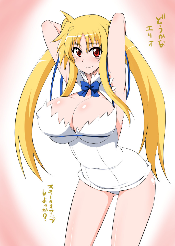 fate testarossa and hestia (lyrical nanoha and 2 more) drawn by zerosu_(take_out)