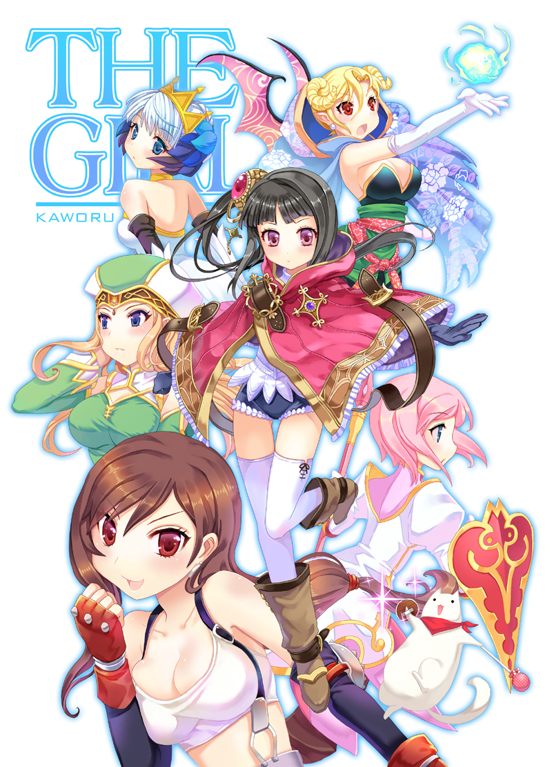 tifa lockhart, estellise sidos heurassein, gwendolyn, mimi houllier von schwarzlang, and freya (final fantasy and 9 more) drawn by kaworu_(1030)