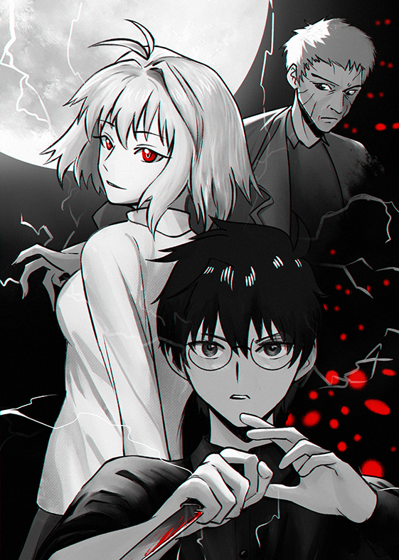 arcueid brunestud, tohno shiki, and nrvnqsr chaos (tsukihime) drawn by green_basil