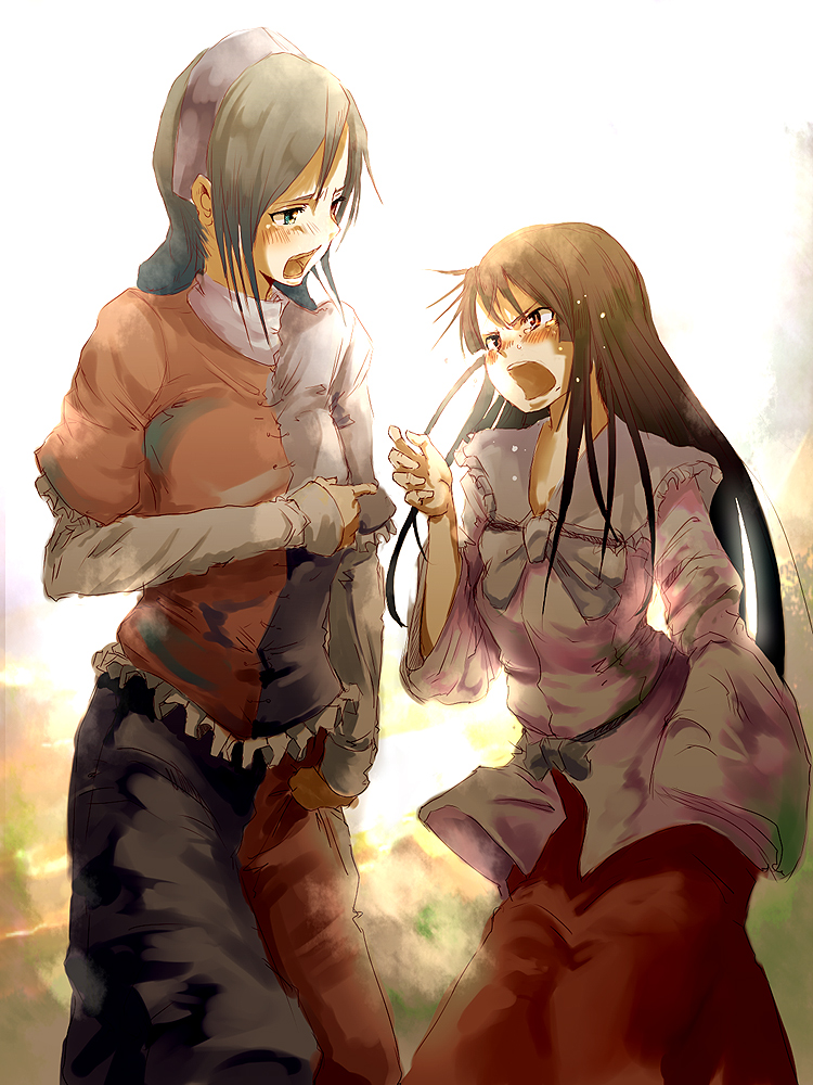 houraisan kaguya and yagokoro eirin (touhou) drawn by yae_(mono110)