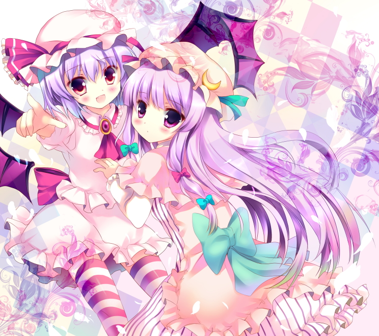 remilia scarlet and patchouli knowledge (touhou) drawn by azumi_kazuki